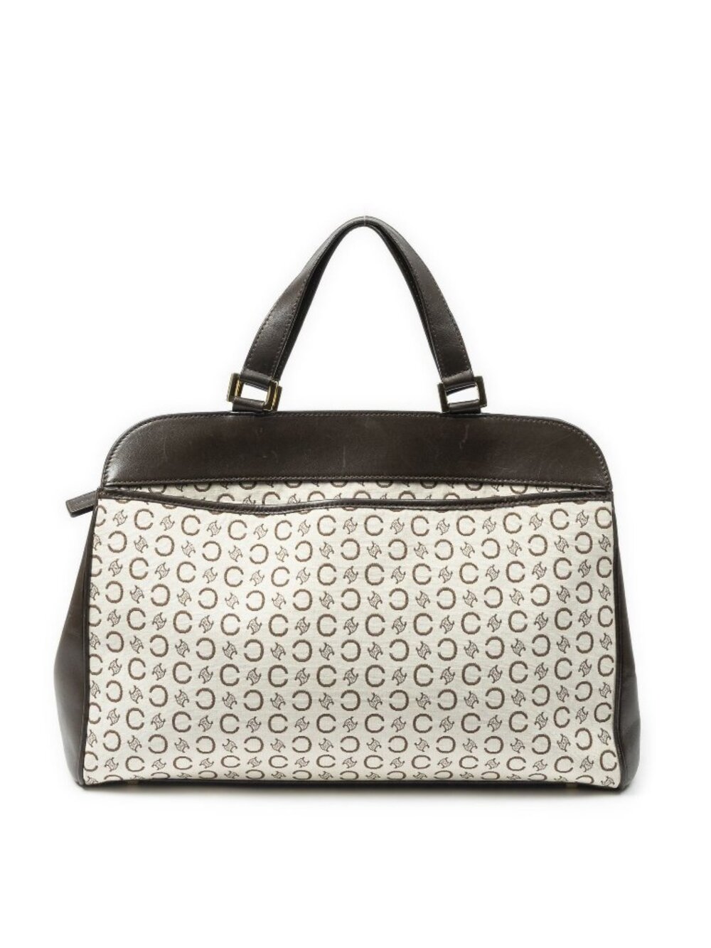 Celine Vintage Document Tote Ivory Dark Brown C Macadam Canvas